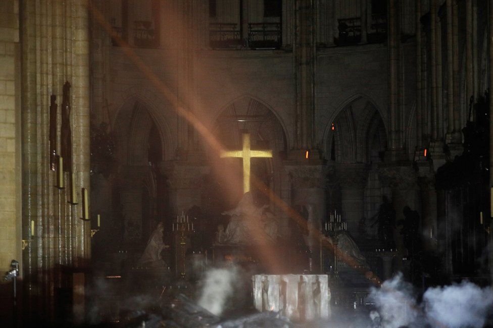 Notre-Dame fire: Paris surveys aftermath of cathedral blaze